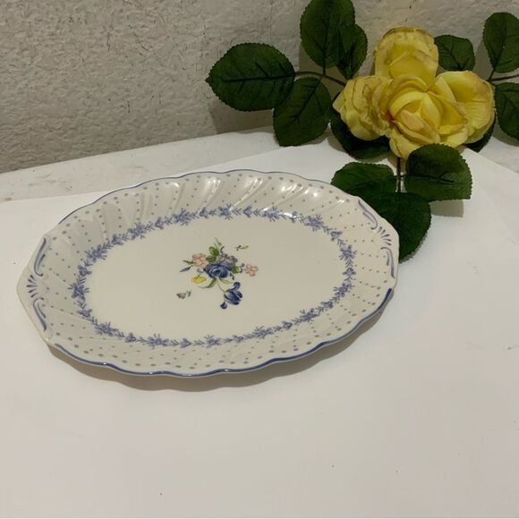 Nikko Tableware BLUE PEONY 9" Gravy Underplate Small Serving Dish Blue DotJapan - Picture 6 of 6